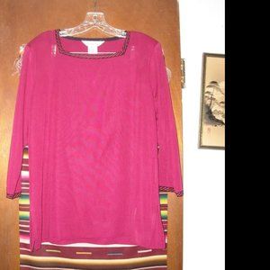 Womens Exclusively Misook Shirt Large Square Neckline